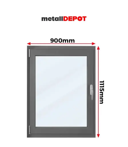 MD Aluminium-Fenster 90x100 cm 3-fach Verglasung